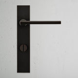 Puxador de porta Clayton com espelho comprido (com mola) e trinco rotativo – Bronze  